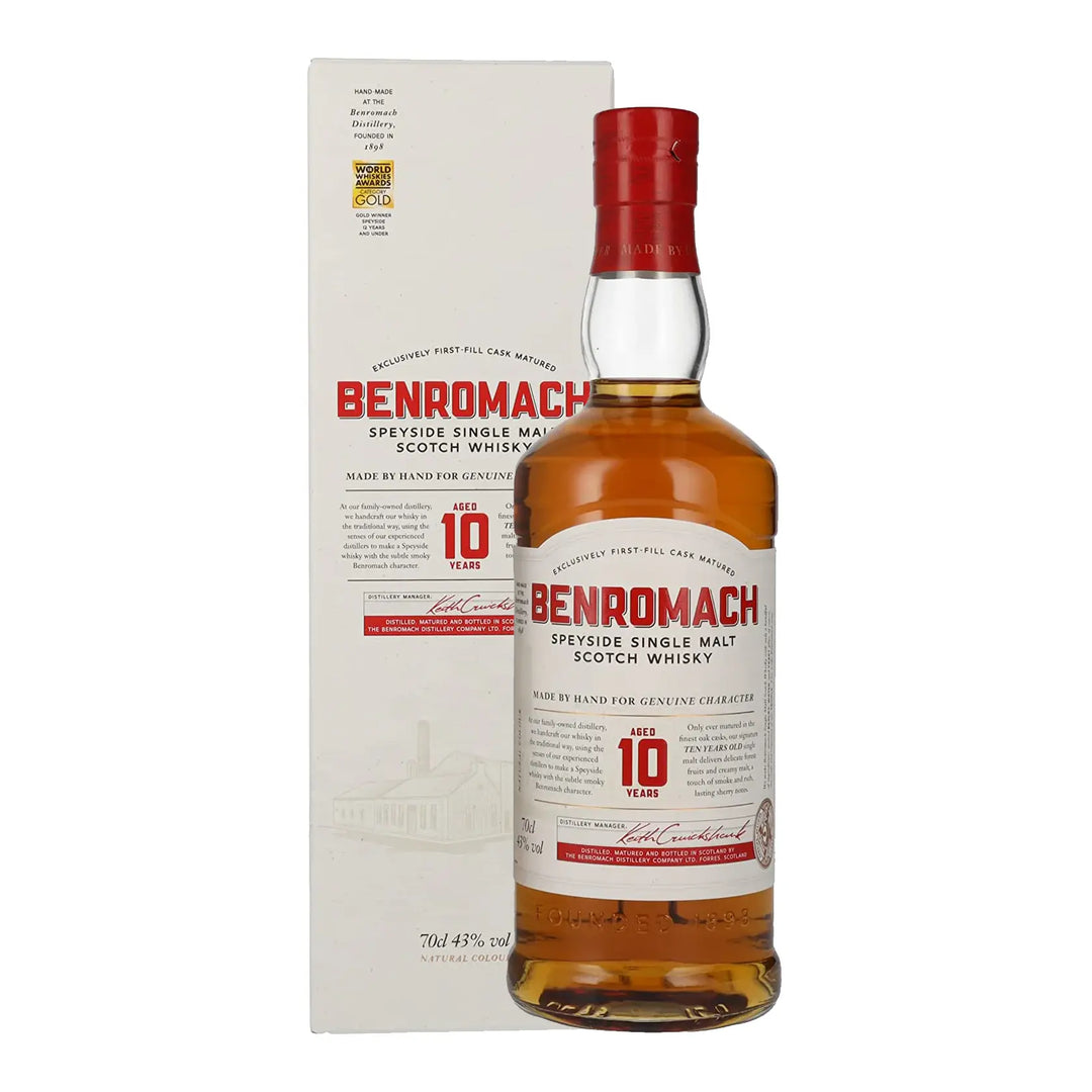 BENROMACH SCOTCH SINGLE MALT SPYSIDE 86PF 10YR 750ML