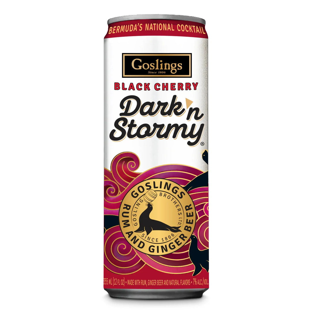 Goslings Dark 'n Stormy Black Cherry RTD – Bold & Fruity Bermuda Cocktail (4-Pack, 12oz Cans)