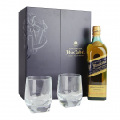 JOHNNIE WALKER SCOTCH BLENDED BLUE LABEL GIFT PACK WITH/ GLASSES 750ML