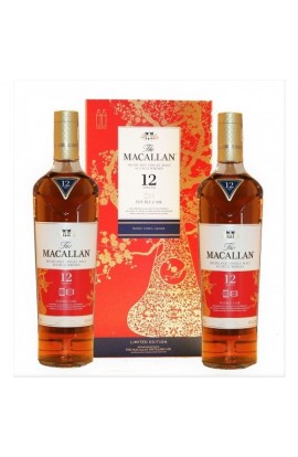  MACALLAN SCOTCH SINGLE MALT CHINESE NEW YEAR PACK DOUBLE CASK 86PF 12YR 2X750ML  